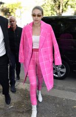 GIGI HADID Arrives at Fendi Fashion Show in Milan 09/21/2017