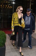 GIGI HADID Leaves Her Hotel in Paris 09/27/2017