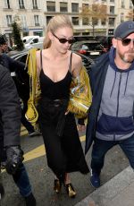GIGI HADID Leaves Isabel Marant Office in Paris 09/27/2017