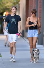 HELENA CHRISTENSEN Out with Her Son Mingus Reedus in New York 09/24/2017
