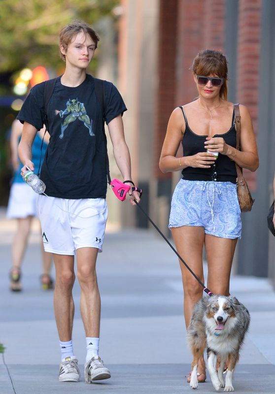 HELENA CHRISTENSEN Out with Her Son Mingus Reedus in New York 09/24/2017