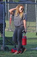 HILARY DUFF at a Baseball Court in Toluca Lake 09/06/2017