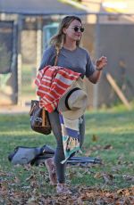 HILARY DUFF at a Baseball Court in Toluca Lake 09/06/2017
