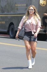 HILARY DUFF Leaves a Salon in West Hollywood 08/31/2017