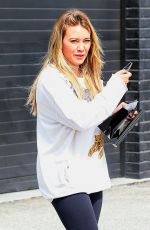 HILARY DUFF Leaves XIV Karats in Beverly Hills 09/19/2017