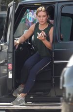 HILARY DUFF Picking up Laundry in West Hollywood 09/01/2017