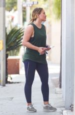HILARY DUFF Picking up Laundry in West Hollywood 09/01/2017
