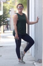 HILARY DUFF Picking up Laundry in West Hollywood 09/01/2017
