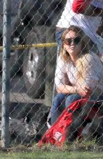 HILARY DUFF Watching her Son Play Baseball in Los Angeles 09/30/2017