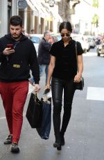 IRINA SHAYK Out Shopping in Milan 09/22/2017