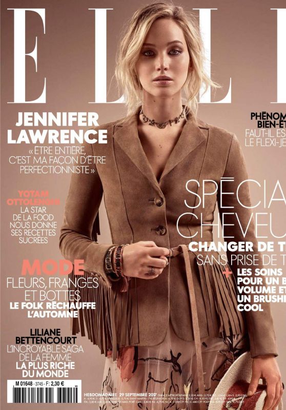 JENNIFER LAWRENCE in Elle Magazine, France Semtpmer 2017 Issue