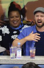 JESSICA BIEL and Justin Timberlake at Arthur Ashe Stadium in New York 09/02/2017