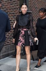 JESSICA BIEL Arrives at Late Show with Stephen Colbert in New York 09/05/2017