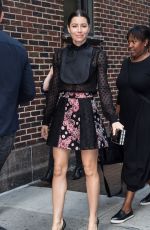 JESSICA BIEL Arrives at Late Show with Stephen Colbert in New York 09/05/2017