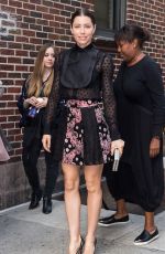 JESSICA BIEL Arrives at Late Show with Stephen Colbert in New York 09/05/2017