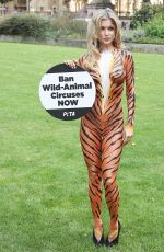 JOANNA KRUPA Wearing Bodypaint Protesting Outside Westminster in London 09/11/2017