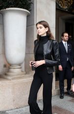 KAIA GERBER Leaves Four Seasons Hotel in Paris 09/28/2017