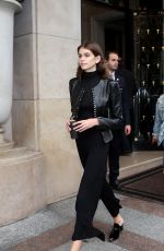 KAIA GERBER Leaves Four Seasons Hotel in Paris 09/28/2017