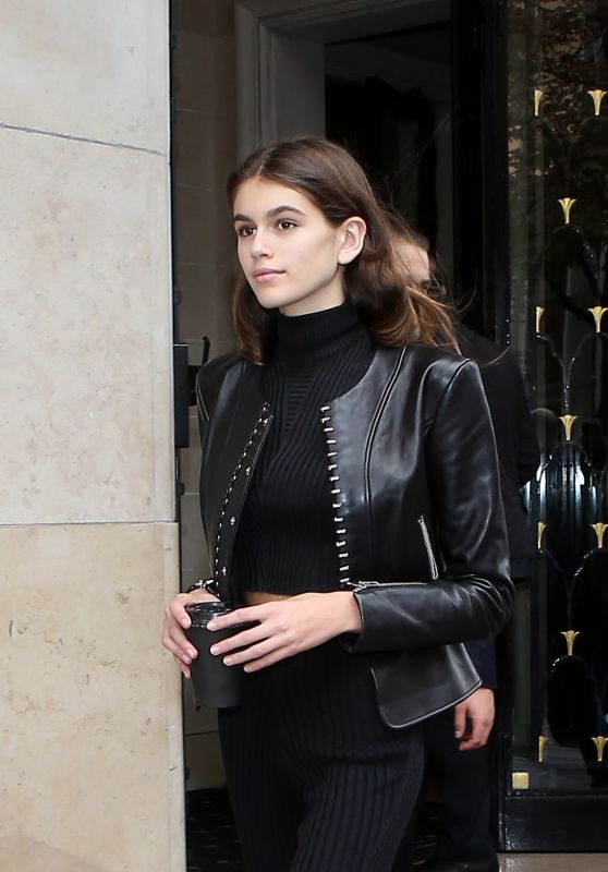 KAIA GERBER Leaves Four Seasons Hotel in Paris 09/28/2017