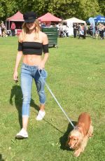 KIMBERLY GARNER with Her Dog at Pupaid 2017 in London 09/02/2017