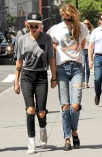 KRISTEN STEWART and STELLA MAXWELL Hold Hands Out in New York 08/31/2017
