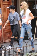 KRISTEN STEWART and STELLA MAXWELL Hold Hands Out in New York 08/31/2017