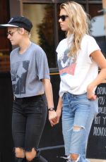 KRISTEN STEWART and STELLA MAXWELL Hold Hands Out in New York 08/31/2017