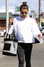 LEA MICHELE Leaves a Nail Salon in Studio City 09/12/2017