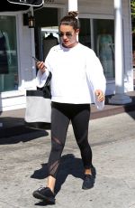 LEA MICHELE Leaves a Nail Salon in Studio City 09/12/2017