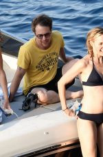 LESLIE BIBB in Bikini at a Boat at Amalfi Coast 08/30/2017