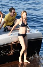 LESLIE BIBB in Bikini at a Boat at Amalfi Coast 08/30/2017