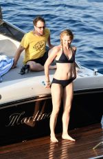 LESLIE BIBB in Bikini at a Boat at Amalfi Coast 08/30/2017