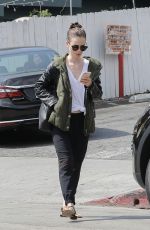 LILY COLLINS Leaves a Gym in Beverly Hills 09/16/2017