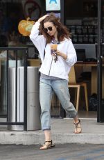 LILY COLLINS Out for a Coffee in Los Angeles 09/15/2017