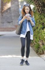 LILY COLLINS Out in Beverly Hills 09/06/2017