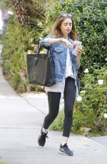 LILY COLLINS Out in Beverly Hills 09/06/2017