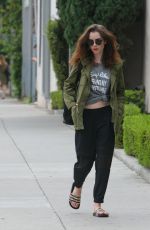 LILY COLLINS Out in Beverly Hills 09/18/2017