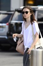 LILY COLLINS Out in Los Angeles 08/31/2017