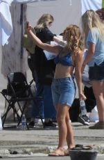 LILY JAMES on the Set of Mamma Mia in Croatia 09/12/2017