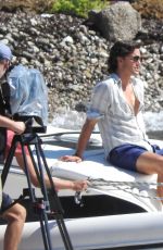 LILY JAMES on the Set of Mamma Mia in Croatia 09/12/2017