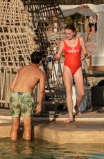 LINDSAY LOHAN in Swimsuit at a Beach in Mykonos 09/03/2017
