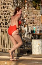 LINDSAY LOHAN in Swimsuit at a Beach in Mykonos 09/03/2017