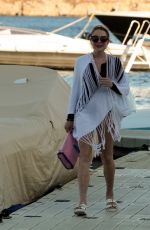 LINDSAY LOHAN Leaves a Yacht in Mykonos 09/04/2017