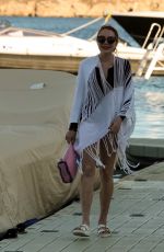 LINDSAY LOHAN Leaves a Yacht in Mykonos 09/04/2017