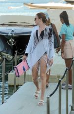 LINDSAY LOHAN Leaves a Yacht in Mykonos 09/04/2017