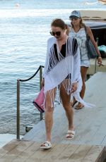 LINDSAY LOHAN Leaves a Yacht in Mykonos 09/04/2017