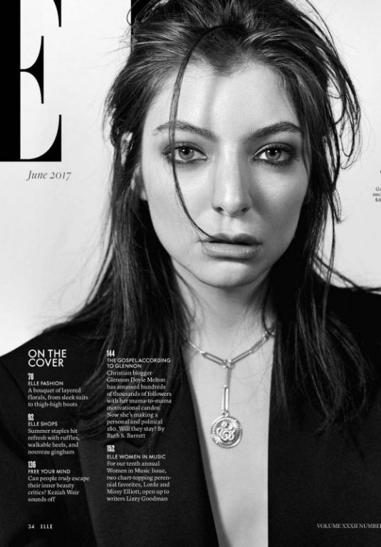 LORDE in Elle Magazine, June 2017 Issue