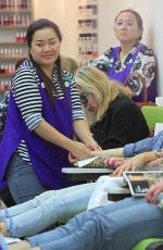 LORI LOUGHLIN at a Nail Salon in Beverly Hills 09/25/2017