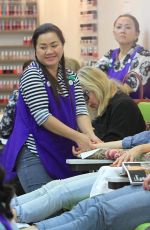 LORI LOUGHLIN at a Nail Salon in Beverly Hills 09/25/2017