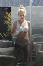 LOTTIE MOSS and EMILY BLACKWELL in Bikinis at a Pool in Los Angeles 09/11/2017